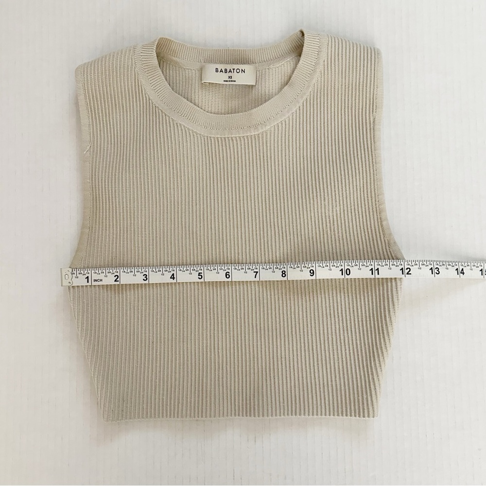 Babaton by Aritzia Rory Sculpt Ribbed Knit Racer Cropped Tank Top Size XS - Picture 4 of 8